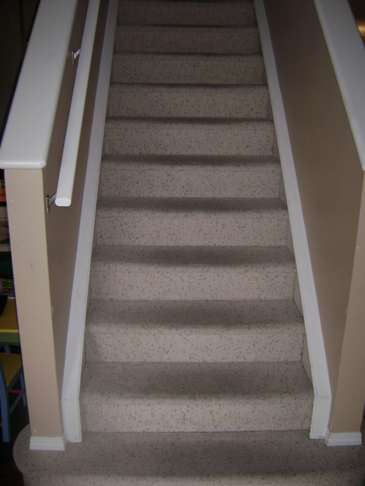Carpeted stairs before renovation