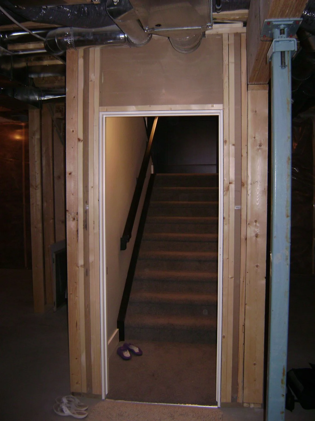 Basement stair opening before development