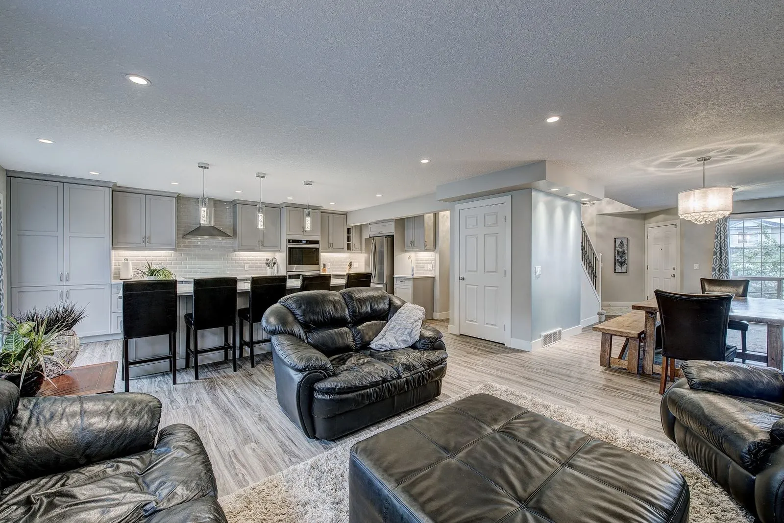 Open living and dining area
